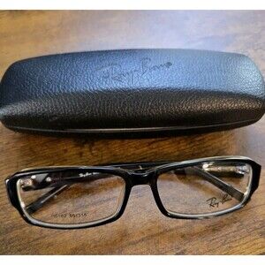 Ray-Ban H6182  55-15 Eyeglasses Rectangular Full Rim Frames&Case Only EUC
